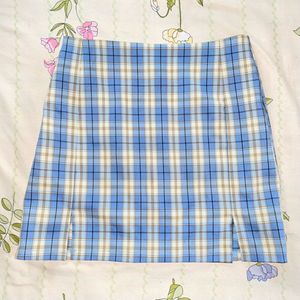 Blue Plaid Mini Skirt