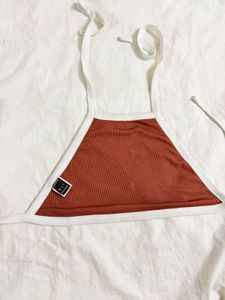 Ribbed Halter Neck Crop Top