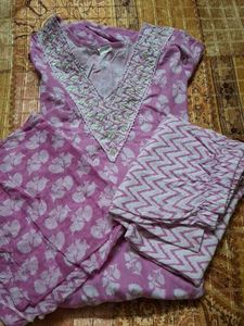 Pink Block Print Kurta set