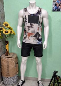 Men's Graphic Print Sleeveless T-Shirt
