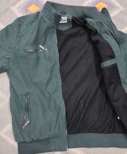 Stylish Men's Dark Green Bomber Jacket