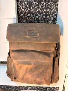 Rustic Brown Leather Backpack