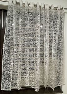 3 Designer Polka Dotted White Curtains
