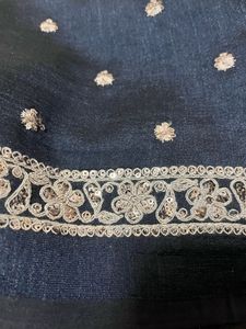 navy blue Embellished fabric