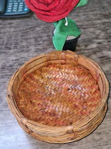 Vintage Woven Bamboo Basket