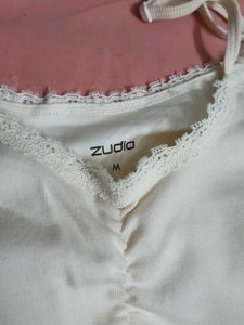 Cute White Ruched Camisole Top