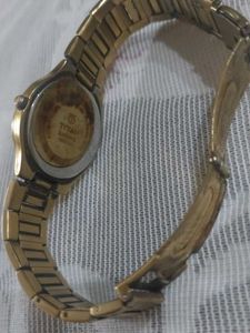 Elegant Gold-toned Titan Quartz Analog Watch