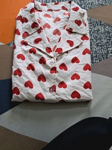 Heart Print White Shirt
