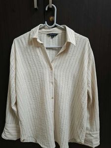 Westside Striped Button-Down Crinkled Look Shirt