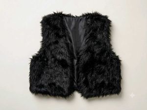 Chic Black Faux Fur Vest