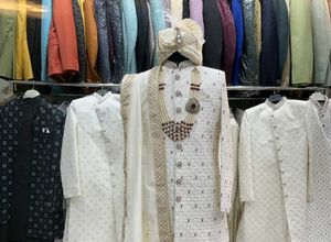 Men's Off-White Sherwani Set