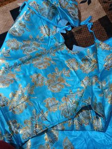 Sky Blue Kurta with Gold Print
