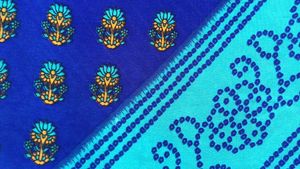 Elegant Blue Bandhani Print Saree 💙✨