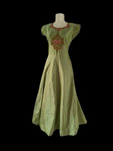 beautiful green anarkali dress