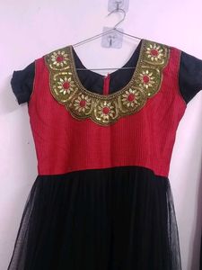 Elegant Red and Black Kurta Set for Women