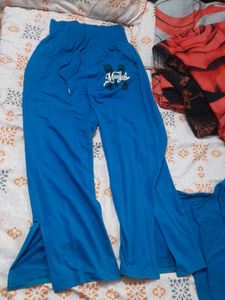 Blue Graphic Print Sweat Suit Set