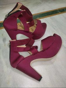 Women's Burgundy/Maroon Heels Sandals | UK/Ind 6