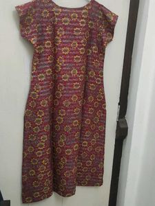 Maroon Floral Print Kurta