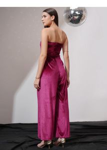 Velvet Strapless Jumpsuit