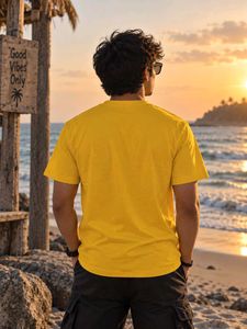 Men's Yellow Graphic T-Shirt