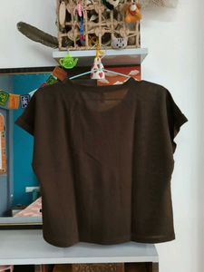 Brown Cropped T-Shirt