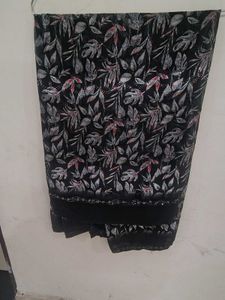 Elegant Black Floral Saree
