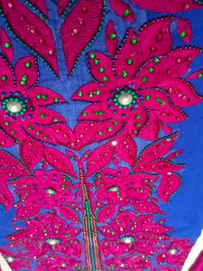 Thread Work Suit With Contrast Bottom