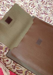 Brown Leather Tab/Mac Book Holder Cover