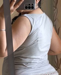 Sleek Grey Sleeveless Top