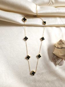 Anti-tarnish 7 Four Clover Long Chain Necklace