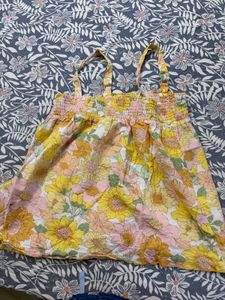 Retro Floral Smocked Top