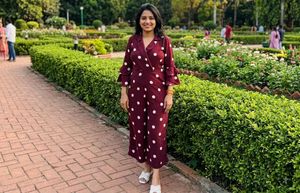 Maroon Polka Dot Jumpsuit