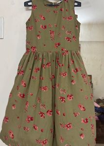 Floral Print A-Line Midi Dress