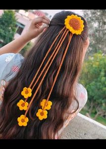 Crochet Sunflower Hair Clip