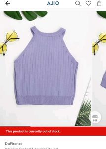 Urbanic Lilac Ribbed Knit Halter Top