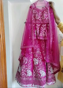 Hot Rani Pink Bridal Lehenga