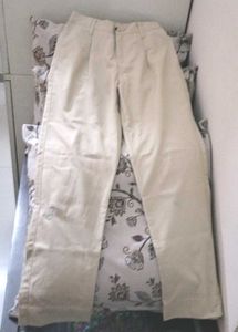 Cream Wide-Leg Trousers