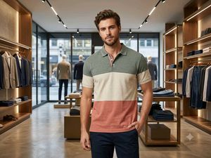 Basics Men's Striped Polo T-Shirt