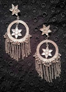 STAR DROP EARRINGS (FREE RING)