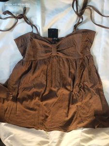 Cute Brown Sleeveless Mini Dress