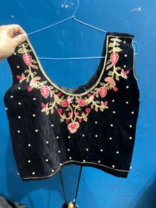 Elegant Black Velvet Lehenga Choli