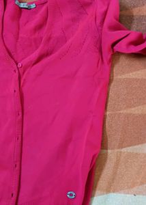 Pink Knit Cardigan