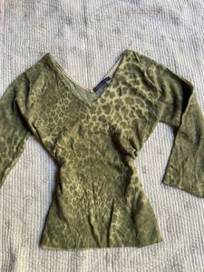 y2k printerest leopard sweater top