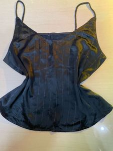 Elegant Black Striped Cami Top