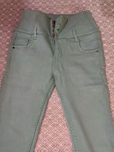 High-Waisted Mint Green Skinny Jeans