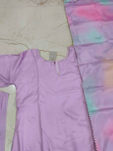 Light Purple Kurta Set with Dupatta 3pc L