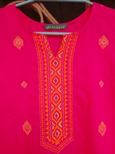 Embroidered Dobby Kurta With Pant