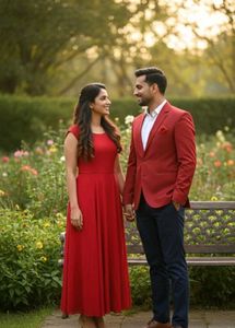 Valentines Day Offer😍 Elegant Red Midi Dress