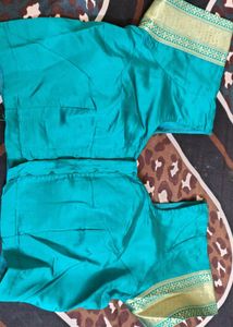 Elegant Teal Brocade Saree