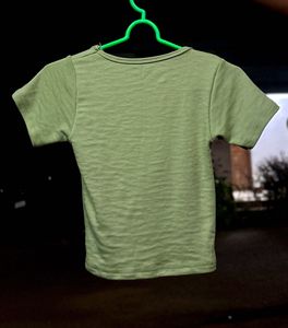 Sage Green Square Neck Ribbed Top